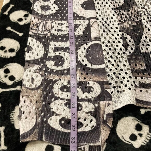 VIA VITALE Vintage white grey black number print long cardigan ~ MEDIUM LARGE XL - Picture 6 of 13